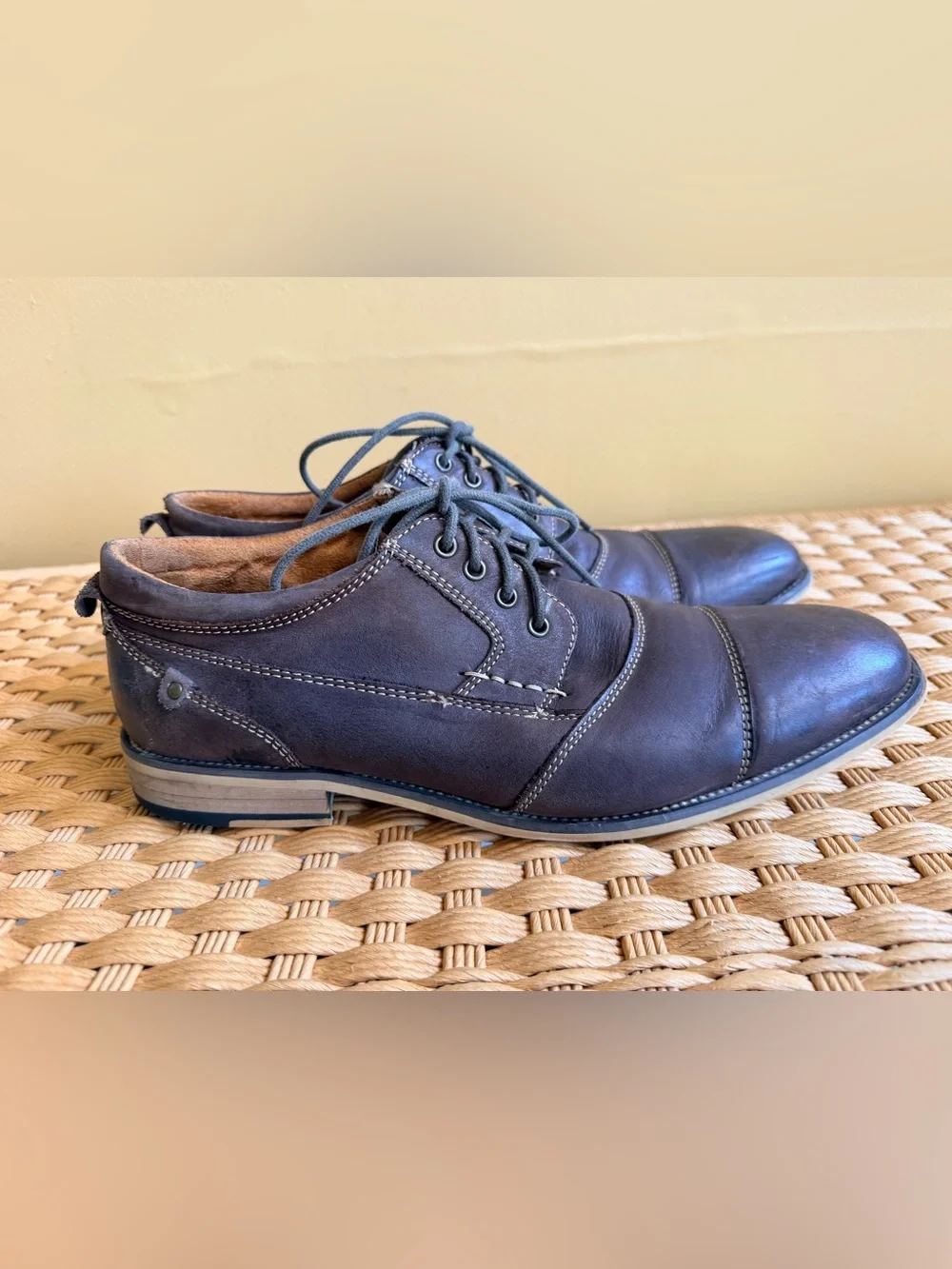 Steve Madden Dark Brown Leather Lace-Up Oxford